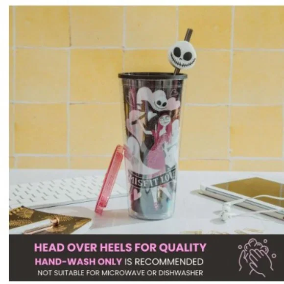 LAST ONE DISNEY THE NIGHTMARE BEFORE CHRISTMAS CARNIVAL CUP WITH LID AND STRAW - Picture 3 of 7